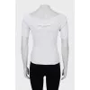 Ribbed T-shirt with a deep neckline