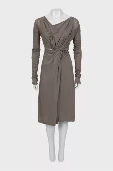 Gray dress with long sleeves