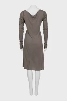 Gray dress with long sleeves