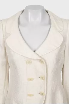 Double-breasted jacket in beige