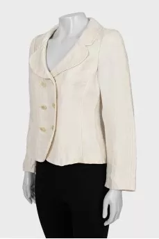 Double-breasted jacket in beige