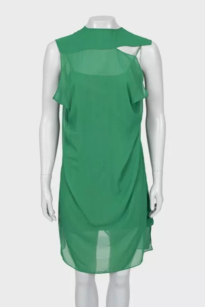 Green asymmetrical dress
