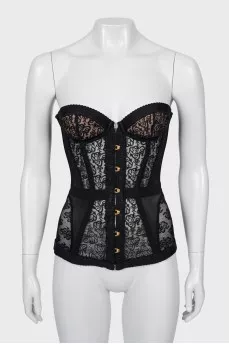 Lace corset with tag