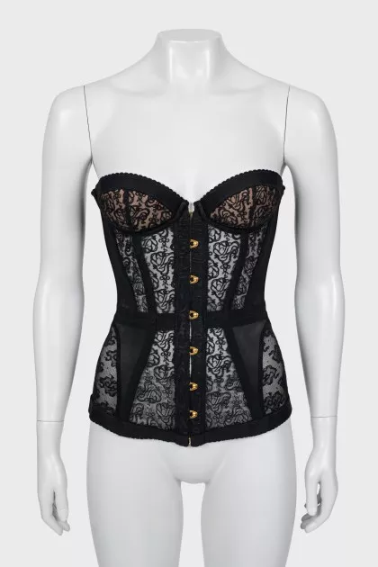 Lace corset with tag