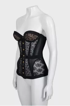 Lace corset with tag