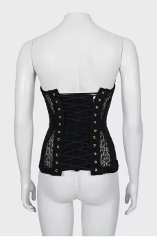 Lace corset with tag