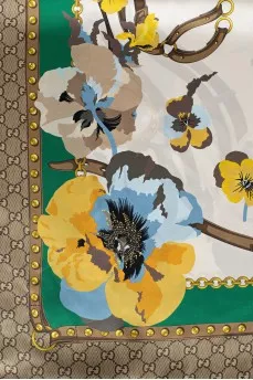 Silk scarf in a combined print