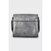 Leather crossbody bag with print