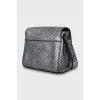 Leather crossbody bag with print