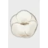 Textile brooch in gold color