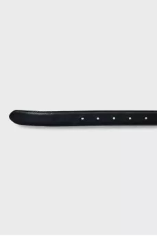 Leather belt with gold logo