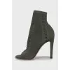 Textile ankle boots with perforation