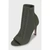 Textile ankle boots with perforation