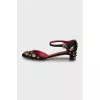Textile shoes with medium heels