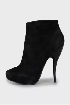 Black high heel ankle boots