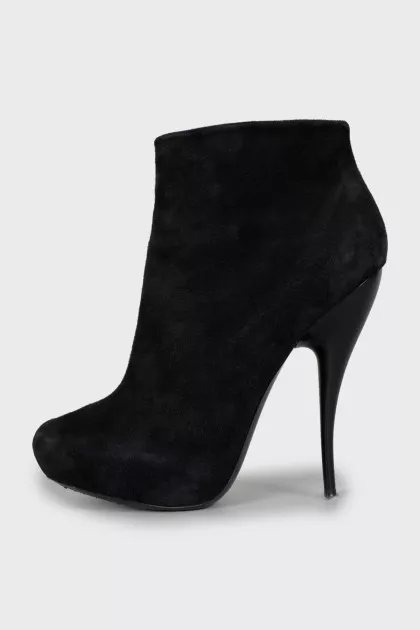 Black high heel ankle boots
