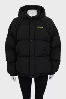 Oversized down jacket with hood