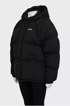 Oversized down jacket with hood
