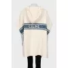 Cape with hood and branded logo