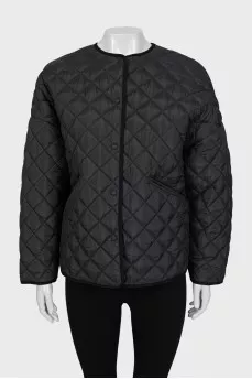 Black quilted oversized jacket