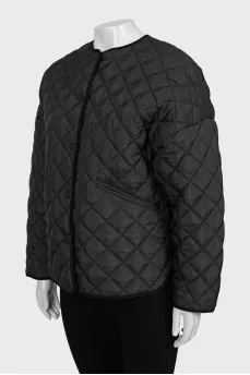 Black quilted oversized jacket