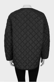 Black quilted oversized jacket