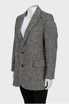 Black and white straight cut jacket
