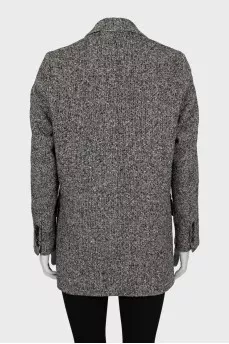 Black and white straight cut jacket