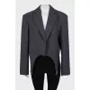 Cropped jacket with suspenders