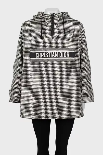 Oversized anorak with brand logo