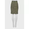 Pencil skirt with slits at the hem