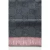 Double-sided printed scarf with tag