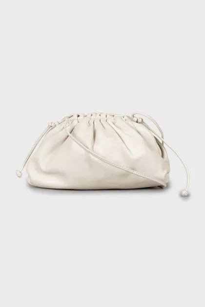 Grey leather crossbody bag