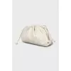Grey leather crossbody bag