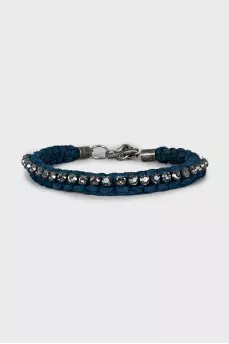 Braided necklace decorated with rhinestones