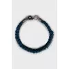 Braided necklace decorated with rhinestones