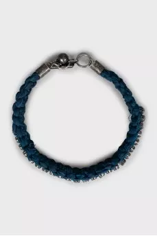 Braided necklace decorated with rhinestones