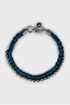 Braided necklace decorated with rhinestones