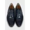 Men's blue shoes with embossed leather