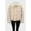 Oversized jacket with fur collar