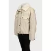 Oversized jacket with fur collar