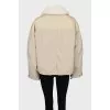 Oversized jacket with fur collar