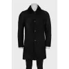 Men's A-line sheepskin coat with buttons