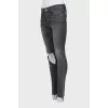 Grey Skinny Jeans with Ripped Effect