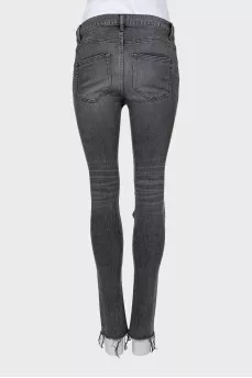 Grey Skinny Jeans with Ripped Effect