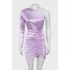 Dress decorated with rhinestones and drapery