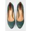 Suede green shoes