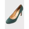 Suede green shoes