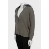 Knitted cardigan with shoulder decoration