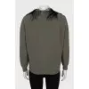 Knitted cardigan with shoulder decoration
